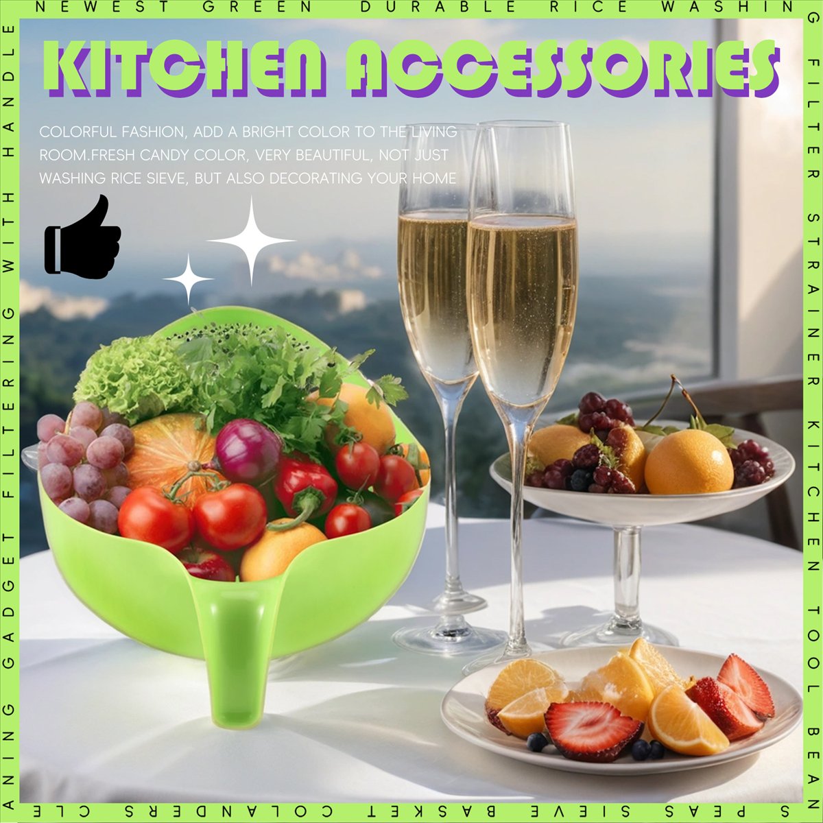 Kitchen Gadgets Rice Filter - ABZT Filtro per Lavaggio Riso, Colino